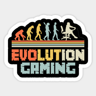 Gaming Evolution Video Gamer Funny Human Evolution Gift Sticker